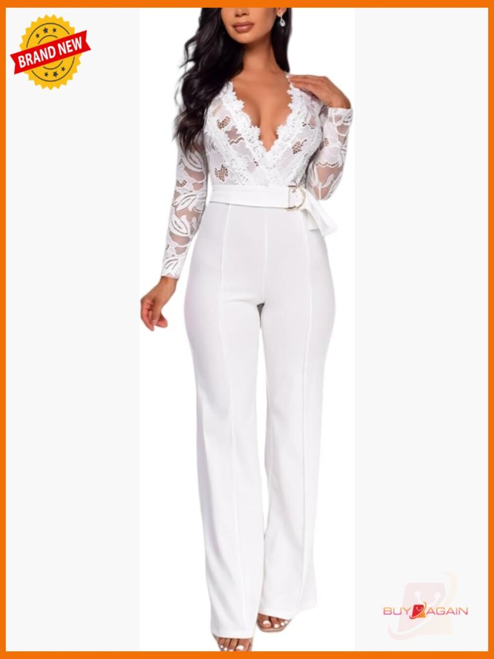 Elegant Formal Jumpsuit with Straight Legs & V-Neck